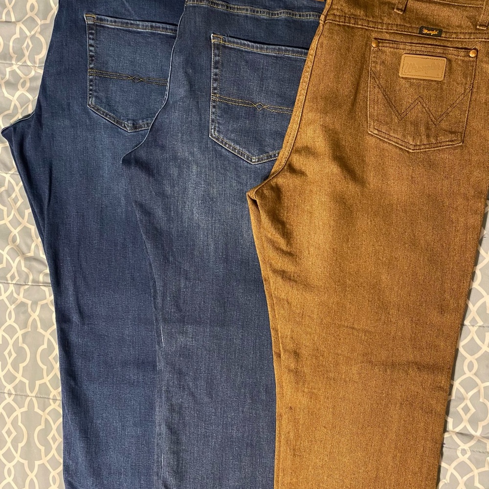 38x30 jeans Lucky Brand & Wrangler Black Whiskey